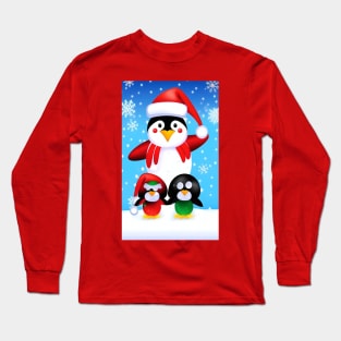 Penguins at Christmas Long Sleeve T-Shirt